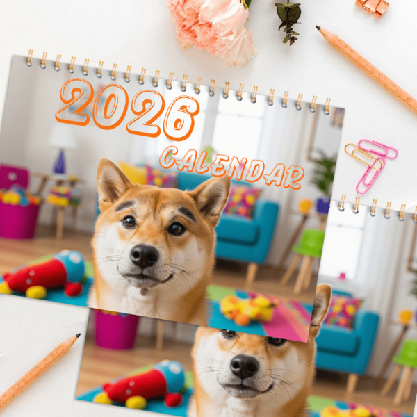 2026 Hunde Kalender: A4 Größe mit goldfarbenen Metallringen, süße Welpen Fotos, 12 Seiten perlmuttartige Hunde Bilder für Wanddekoration, lustiger und dekorativer Kalender für Hundeliebhaber, tolle Geschenkidee