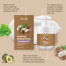 Hoygi Coconut Facial Hair Removal Cream - Gentle Depilatory For Upper Lip Chin Hair, Painless Shaving Soften, Inhibit Hair Growth, Not Damaging & No Irritation, Sensitive Skin Formula Facial Legs Armpits Arms Depilation Lotion For Women & Men - 白色 - 查看 8