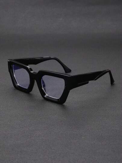 1 Pair Unisex Square Transparent Clear Lens Glasses, Suitable For Daily Reading, Life, Back To School, Office, Vacation, Photography, Can Be Worn As Fashion Accessory