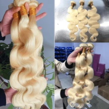 Chocolate Brown Wavy Hair Bun, Orange Wavy Hair Bun, Ginger Wavy Braided Hair Bun, Brazilian Lace Front Wavy Hair Extensions, Golden Blonde #613 Wavy Hair Bun, Chocolate Brown #4 Wavy Hair Bun - Blonde - View 4