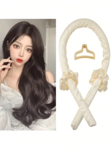 12pcs Sleep & Hair Care Tool Set, Includes Curling Iron, 1pc Silk Pillowcase (Queen Size For Hair & Skin), Heatless Curling Set, Overnight Curling Rods, 1pc Soft Sleep Mask, 1pc Silk Sleep Cap, Sleep Essentials Set, Women Hair Accessories