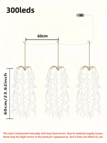 3pcs 300LED Hanging Firecracker Lights, Decorative Light String, USB Power Supply, 8 Modes, LED Indoor Lighting, Soft Copper Wire, Suitable For Roofs, Courtyards, Terraces, Christmas, Weddings, Festivals And Parties