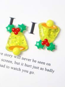 10/30pcs Random Assorted Shiny Sequin Santa Claus, Reindeer, Christmas Tree Resin Decor DIY Jewelry Accessories, Phone Case Decoration