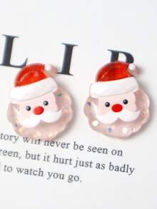 10/30pcs Random Assorted Shiny Sequin Santa Claus, Reindeer, Christmas Tree Resin Decor DIY Jewelry Accessories, Phone Case Decoration