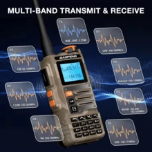 Baofeng K63 6W Powerful Tri-Band 1.25M VHF UHF FM Amateur Ham Two Way Radio Walkie Talkie - Negro - Ver 3