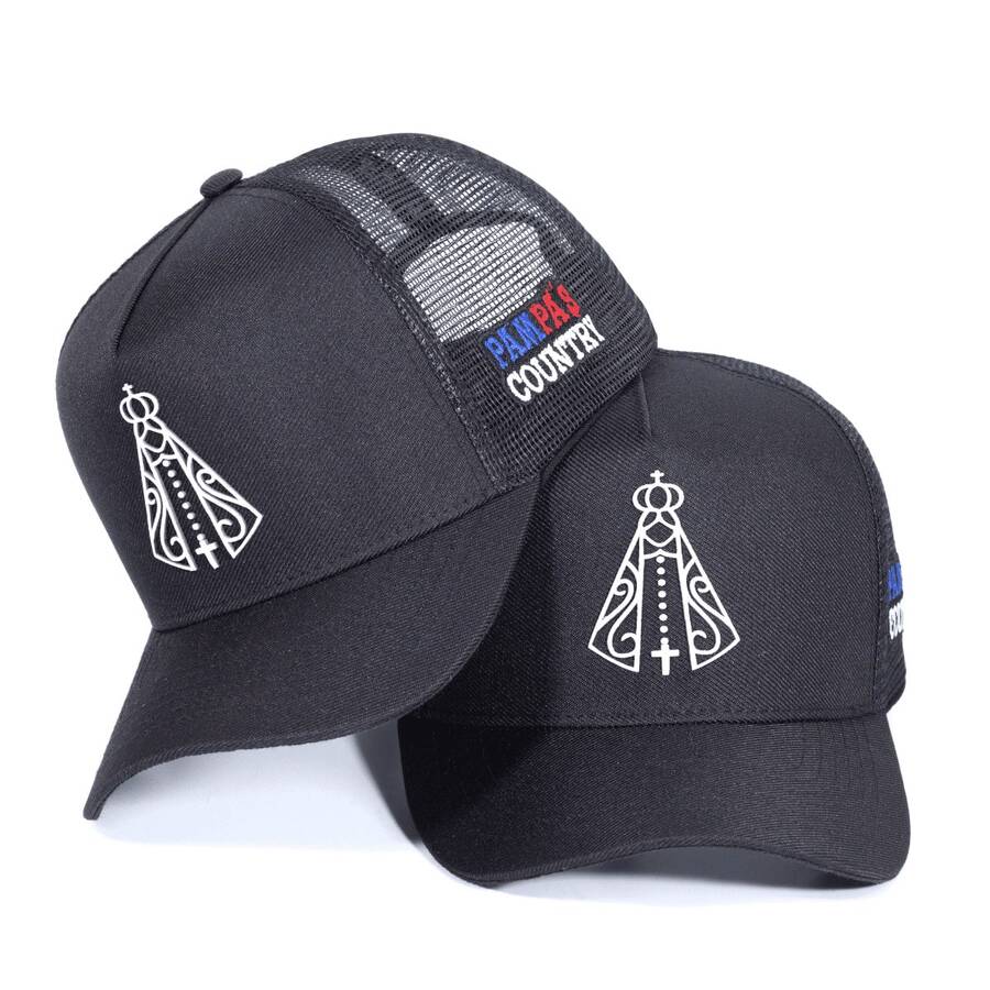 Pampas Country Men's Women's White Trucker Hat Nossa Senhora Aparecida Country Launch - 黑色 - 查看 1