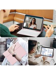 4-In-1 Keyboard Protective Case, Compatible With Samsung Galaxy Tab, IPad, Redmi Pad SE, Includes Detachable Wireless Bluetooth Keyboard (150mAh) And Mouse, Tablet Protective Case With Pen Slot