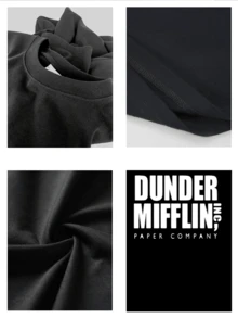 Camiseta con estampado gráfico para hombre, camiseta clásica de cuello redondo con patrón moderno, tela de mezcla de algodón liviana y transpirable, camiseta de manga corta de estilo informal para uso diario y comodidad. - Negro - Ver 4