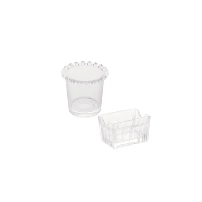 Kit Cafezinho Porta Colher e Porta Sachê De Cristal Faces Lyor