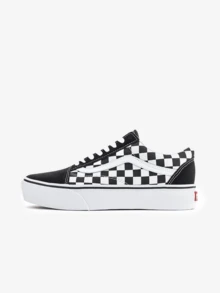Vans Giày thể thao Old Skool Checkerboard Suede và Canvas dành cho cả nam và nữ, có cổ giày đệm và đế ngoài cao su hình tổ ong VN0A38G1P0S - Trắng và đen - Xem 5