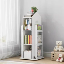 Lislark Free Standing Kids Rotating Bookshelf Castle Rack Display Bookcase Toys Storage Book Shelf - White - View 4