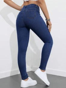 DG XUNLIN MODA Plus Size Pants - Blue - View 5