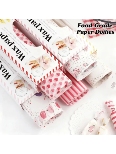 50pcs  Multi-Use Food-Contact Wax Paper Pads - Leak-Proof Microwaveable Freezable, Perfect For Home Baking Cake Shop Pastry Preparation