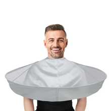 Adult Hair Cutting And Haircutting Cloth Cape Non Stick To Hair Household Hair Cutting Artifact Shawl Self Cutting Hair Apron Special 1pc - Grey - View 7