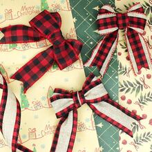 3 Rolls, Red-Toned Plaid Ribbon Christmas-Themed Red-And-Black Plaid Pattern Perfect For Gift Boxes, Staircases, Doors And Windows, Christmas Tree Decorations, And Craft Embellishments Home Decor Christmas Decorations Room Decor Winter