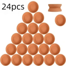 24/12/6/3 Pcs Small TerraCotta Saucer Terracotta Pot Plant Saucer Perfect Tiny Clay Plant Trays Mini Round Plant Pot Saucers, For 3/4/4.5incn Succulents Nursery Pots, Size 3.5inch