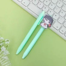 Cartoon Signature Pen, Customized Creative Acrylic Sticker Push-Button Ballpoint Pen, Personalized Cartoon Anime Acrylic Neutral Pen Accessories, Promotional Signature Pen