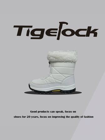 Botas nuevas para mujer TIGEROCK-2025 - Diseño de piel de unicolor y parches de moda, altura aumentada gruesa y de alta calidad, alto rendimiento costo-beneficio, adecuado para uso diario casual, ir al trabajo y caminar por la ciudad
