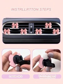 3/4/6pcs Pink Bow Car Interior Cute Car Interior Accessories ,Car Air Conditioning Vent Decorative Clip, Bow Car Air Vent Decorative Clip,Cute Air Freshener Holder For Car AC Vents, Fashionable Car Interior Accessories For Women,Girly Dashboard Decor