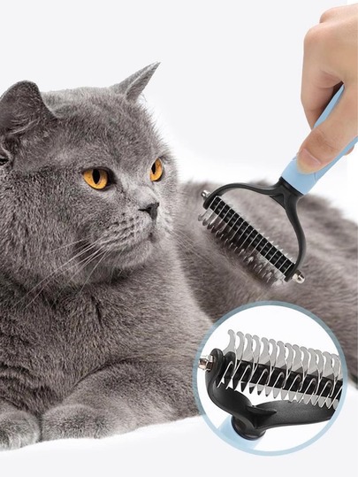 Pente para animais de estimação, escova especial para remover nós de pelúcia, escova para tosa de gatos, escova para pelos de cachorro, ferramenta para desembaraçar pelos de animais de estimação, pente desembaraçador de dois lados para cães.