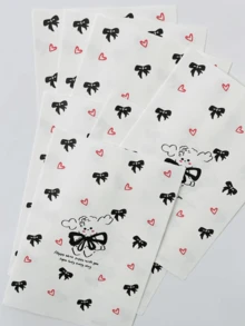 50 pièces Sacs cadeaux en papier de 4,7 x 6,7 pouces, sacs cadeaux avec motif nœud et cœur, sacs cadeaux épais et de qualité supérieure, sacs de rangement pour cadeaux mignons et de dessin animé, sacs cadeaux pour accessoires, convenant pour les sacs cadeaux faits maison, l'emballage de Noël, la Saint-Valentin, les bonbons, les mariages, les anniversaires et les fêtes.