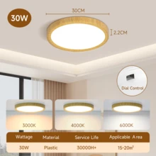 Đèn LED âm trần có thể điều chỉnh độ sáng, đổi 3 màu, nhiệt độ màu 3000K/4000K/6500K, đèn panel tròn, 220V, dễ dàng lắp đặt cho phòng tắm/phòng ngủ/phòng khách/phòng học/hành lang/tủ quần áo/nhà bếp/phòng nhỏ - Đèn trần mờ theo mã quay số - Xem 19