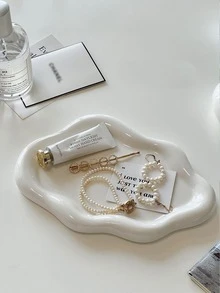 1件云朵造型首饰托盘，树脂戒指托盘，首饰盘，美观，树脂戒指碗，云朵造型首饰托盘，可爱白色首饰盘，树脂首饰碗，首饰盘（白色） - 彩色 - 查看 8