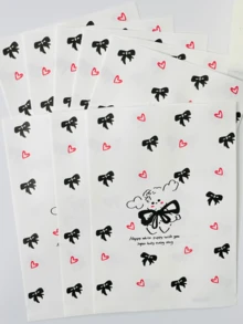 50 pièces Sacs cadeaux en papier de 4,7 x 6,7 pouces, sacs cadeaux avec motif nœud et cœur, sacs cadeaux épais et de qualité supérieure, sacs de rangement pour cadeaux mignons et de dessin animé, sacs cadeaux pour accessoires, convenant pour les sacs cadeaux faits maison, l'emballage de Noël, la Saint-Valentin, les bonbons, les mariages, les anniversaires et les fêtes.