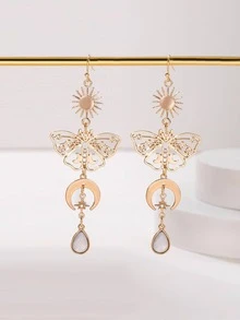 1 Đôi Thời Trang Hợp Kim Kẽm Bướm & Mặt Trời & Mặt Trăng Thả Bông Tai Nữ Trang Trí Hàng Ngày - Nhiều màu - Xem 5