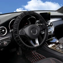 1pc Winter Plush Non Inner Ring Steering Wheel Cover, Soft, Warm And Elastic 3D Pattern, Suitable For 15inch/38cm Steering Wheel, Automotive Interior Accessories - 37-38cm 14.5-15 Inches - View 14