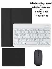 4-In-1 Keyboard Protective Case, Compatible With Samsung Galaxy Tab, IPad, Redmi Pad SE, Includes Detachable Wireless Bluetooth Keyboard (150mAh) And Mouse, Tablet Protective Case With Pen Slot