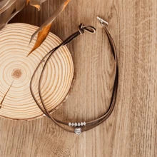 1PC Boho Suede Women'S Double Layer Love Heart Pendant Necklace Vintage Cowboy Style Brown Faux Leather Perfect - 棕色 - 查看 7