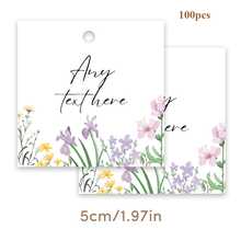 50-200pcs Custom Hang Tags, Floral Double-Sided Printed Personalized Gift Tags With Text, 4 Shapes, Colorful Wildflower Printable Labels With Jute String, Paper Tags Cards For Bottles, Clothing, Food Packing, Handmade Gift Tags, Gift Cards For Party, Anniversary, Baby Shower, Wedding, Birthday, Gift For Her/Him, Customized Wedding Favor Tags, Christmas Gift Tags - 彩色 - 查看 15