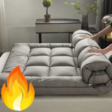 厚度1.18-1.95英寸，超柔软亲肤床垫，透气蓬松，适用于榻榻米、宿舍和露营——四季通用防滑设计，底部防滑