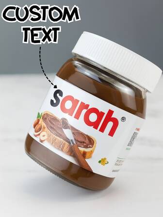 Custom Chocolate Spread Stickers(Without Chocolate Sauce) 1/2/4PCS Personalized Chocolate Spread Jar Stickers LABEL VINYL STICKER Funny Novelty Gift Birthday Anniversary Creative Gifts Christmas Gift Thanksgiving Gift Halloween Gift Custom Name, Text & Message Jar Decals Self-Adhesive Easy To Apply Kitchen & Home Decor Stickers For Fall Holidays, Halloween, Thanksgiving, Christmas And New Year Parties And Celebrations,Festive Calendar