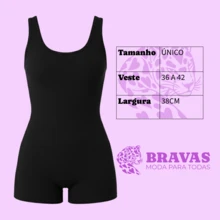 Women's Round Neck Sleeveless Short Jumpsuit, High Stretch Ribbed Romper, Casual Summer Slim Fit Romper - 黑色 - 查看 4