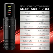 XNET 1PC Vipera Professional Wireless Tattoo Machine Adjustable Stroke 2.4-4.2mm OLED Display 2400mAh Battery For Tattoo Artists