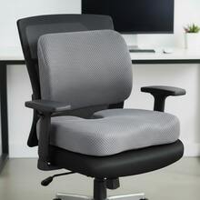 1 Set, 2pcs Memory Foam Slow Rebound Cushion Set, Suitable For Office Chair Seat Cushion, Car Booster Cushion, Includes 1pc Lumbar Support Pad, 1pc Dining Chair & Office Chair Pad Chair Cushion Chair Pillow Cushions Gaming Chair