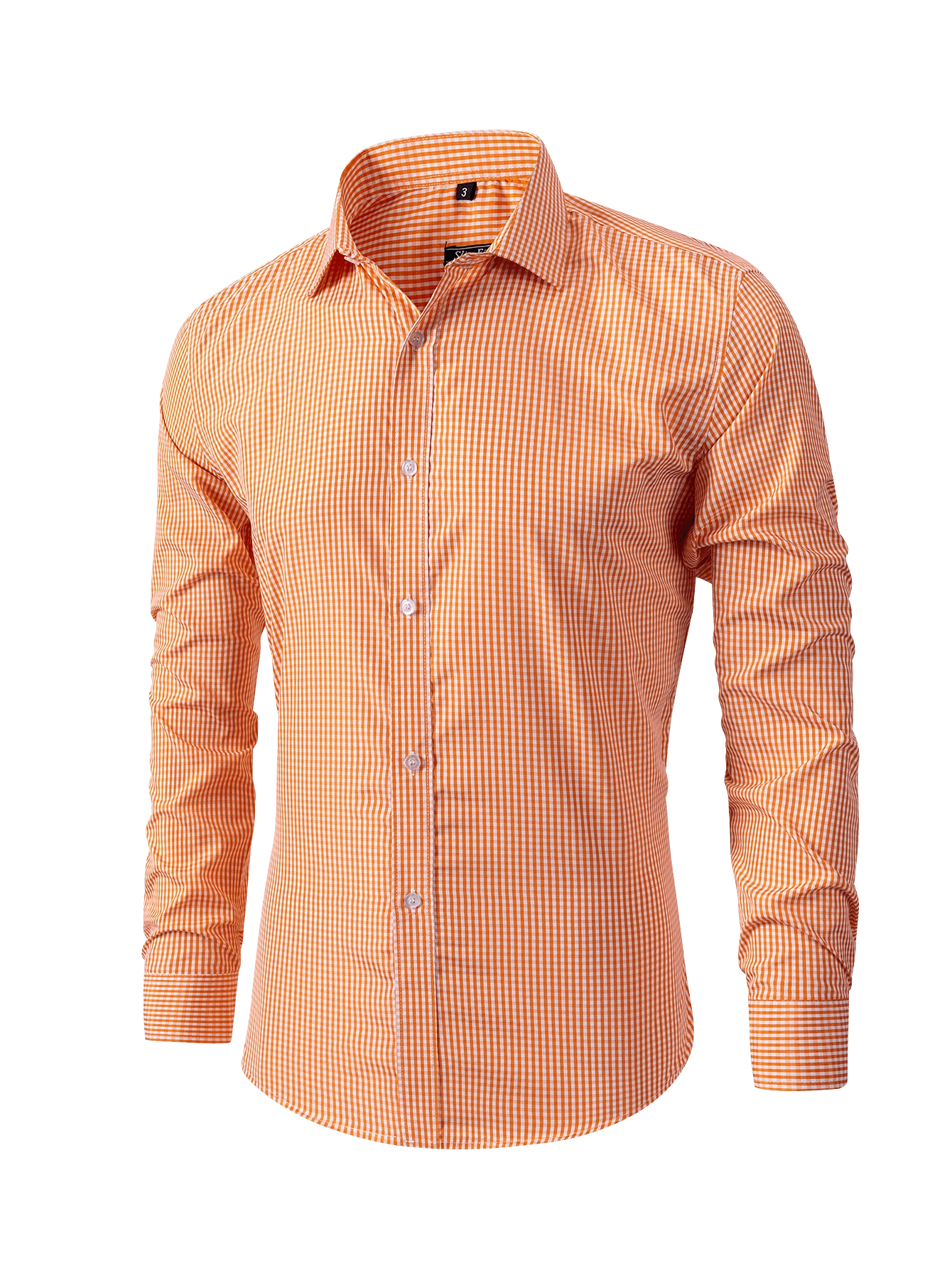 Men's Casual Comfortable Plaid Shirt - trái cam - Xem 1