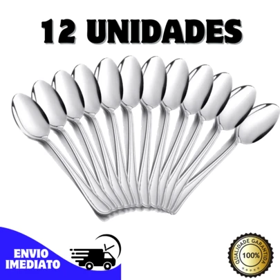 Kit 12 colher de sopa inox jogo de talher