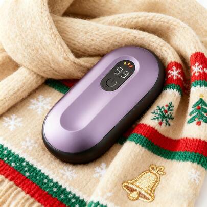  ColdSky 可充电暖手宝 2 件装，磁吸式电暖手宝，带数字显示屏，可重复使用，最高温度可达 140℉，便携式口袋暖手宝，户外、露营、狩猎保暖好礼，圣诞礼物，暖手宝，男士礼物，圣诞袜填充物，可充电保温暖手宝，闺蜜节礼物，送给小狗的礼物，嘉年华礼物，派对装饰
