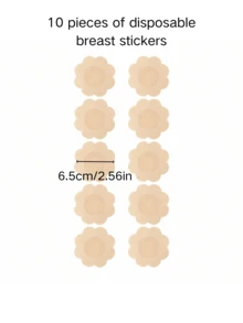 10/50/100片/包 一次性无肩带自粘提拉文胸花瓣，女士内衣及配饰 - 彩色 - 查看 11