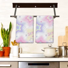 2/4 pièces Set, Torchons, Motif d'étoiles rêveuses, Microfibre super douce, Chiffons modernes absorbants, Torchons de cuisine et de cuisson, Chiffons à vaisselle, Serviettes de nettoyage, Super doux et très absorbants, Décoration de cuisine, Cadeaux pour les voisins, les mères, les anniversaires, les cadeaux de pendaison de crémaillère pour les amis, les essentiels de cuisine, les nécessités quotidiennes