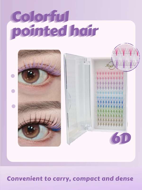 120 Stücke 6D Einzelcluster Künstliche Wimpern im natürlichen Stil, handgefertigt mit 6 Wurzeln, blühende Wimpern, natürlich, dick, dicht, ultra dünn, super weich