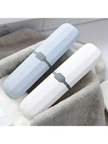 1/4pcs Creative Home Portable Toothbrush Box Travel Toothbrush Box Tableware Box Pencil Box Toothpaste Storage Box - Multicolor - View 4