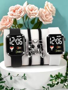 4 件/套 2 件电子数字手表和 2 件宇航员/手链，适合节日、生日等场合，兄弟佩戴，可作为学校毕业礼物、情人节、返校节、圣诞节、万圣节，适合日常佩戴，相当受欢迎 - 彩色 - 查看 25