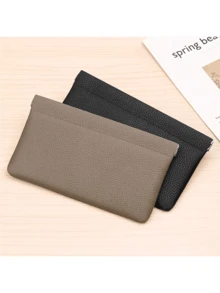 1-2pcs Multi-Function Leather Long Wallet - Self-Closing Design For Passport/ID/Cable Storage, All-In-One Travel Organizer With Cash & Makeup Bag, Minimalist Wallet Purse For Women's Daily Use & Airport Security"Gift For Travelers, Birthday Gift For Her