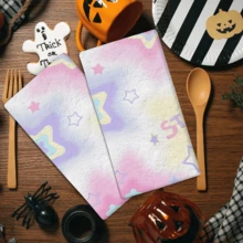 2/4 pièces Set, Torchons, Motif d'étoiles rêveuses, Microfibre super douce, Chiffons modernes absorbants, Torchons de cuisine et de cuisson, Chiffons à vaisselle, Serviettes de nettoyage, Super doux et très absorbants, Décoration de cuisine, Cadeaux pour les voisins, les mères, les anniversaires, les cadeaux de pendaison de crémaillère pour les amis, les essentiels de cuisine, les nécessités quotidiennes