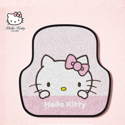 Hello Kitty Back Piece Silk Loop Car Floor Mat - Durable, Non-Slip, Easy to Clean Car Mat, Cute Design for Interior Decoration, Universal Fit for Most Vehicles, Comfortable and  for All Ages, Ideal Gift for Hello Kitty Fans, Enhances Car's Aesthetic Appeal