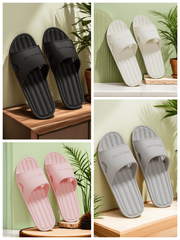 Home Bathroom Anti-Slip Slippers, Couple Casual Soft-Soled EVA Cooling Slippers, Anti-Slip, Anti-Odor And Waterproof Bathroom Bathing Slippers